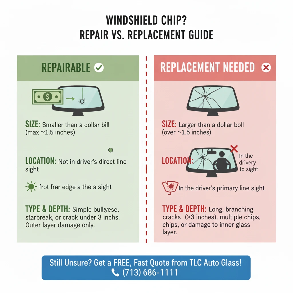 How Much to Fix Chip in Windshield in katy, TX